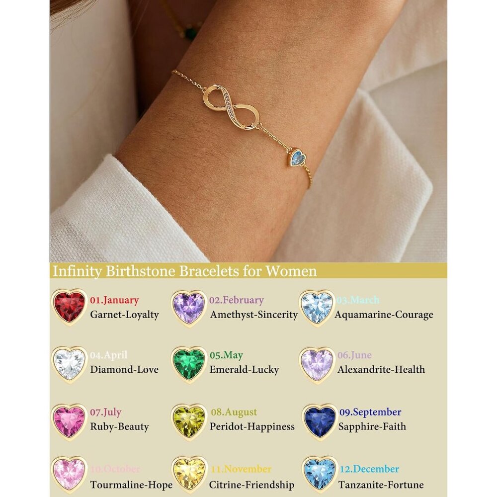 Stocking Stuffers Infinity Birthstone Bracelets F… - image 3